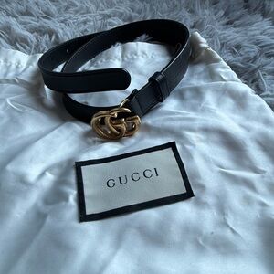 Gucci GG Buckle Leather Belt